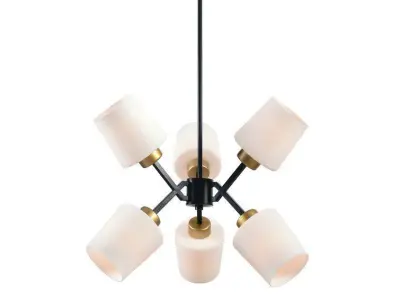 Duncanson 6-Light Sputnik Modern Linear Chandelier 3D model