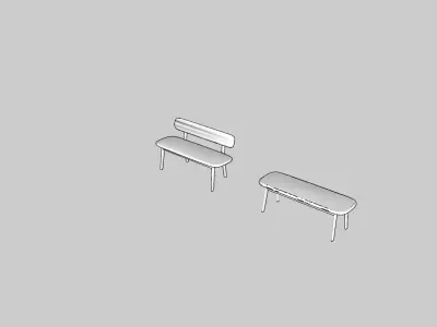 Modern Bench 3D model buy