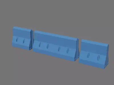 Concrete Jersey Barrier Terrain 3D print model