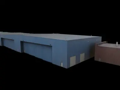 3D Building Low Poly warehouse Low-poly 3D model