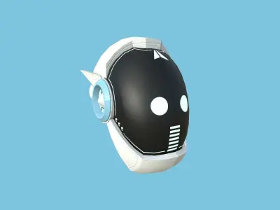 SciFi Helmet 02 - Robot Faces - Character Design Fashion Low-poly 3D model