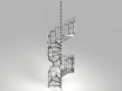 Wrought Iron Spiral Staircase Low-poly 3D model