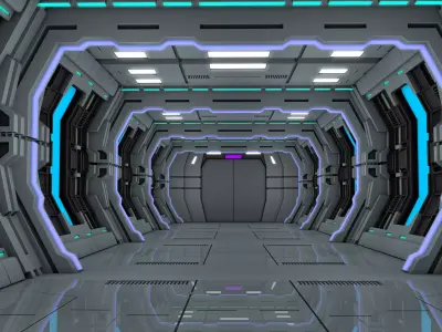Sci Fi Corridor Station 3D model
