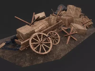 Environment Yard Junk Game Assets Low-poly 3D model