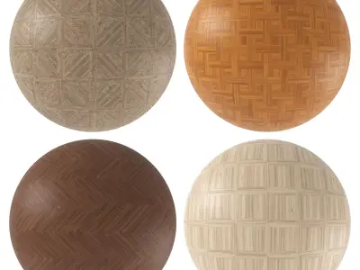 Parquet - Laminate - Wooden floor 4 in 1 3D model 5