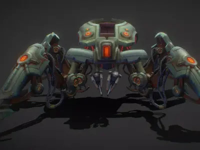 Sci Fi vehicle Spider Low-poly 3D model