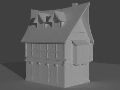 Medieval House Blender 3D Model Free 3D model