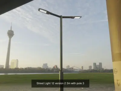 Street Light 12 with pole 3 3D Model Pack