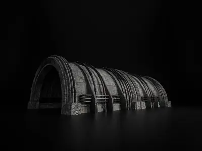 INDUSTRIAL SCIFI BUILDING 09 Low-poly 3D model