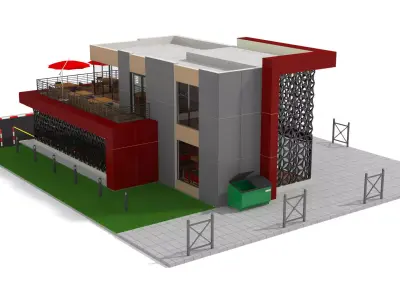 Restaurant Low-poly 3D model
