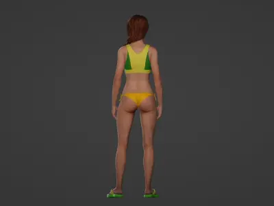 Realistic 3D Model of a Tranquil Beach Beauty 3D model