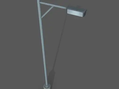 Retro Light Pole Game Ready Low-poly 3D model