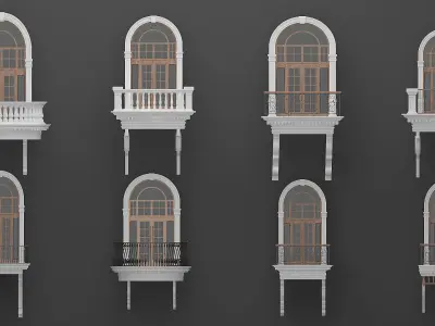 Classic Balcony Door 3D model