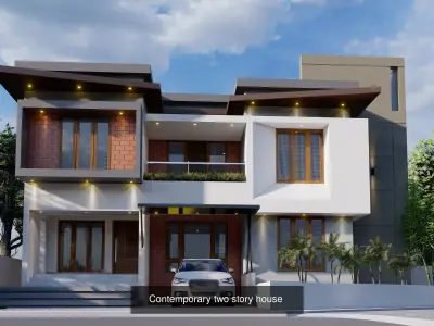 Houses modern house with different elevations 3D Model Pack