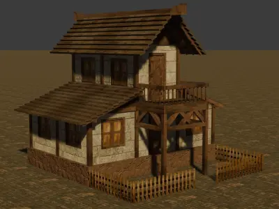 Complete Low Poly Medieval Housing Set for Fantasy Towns Low-poly 3D model