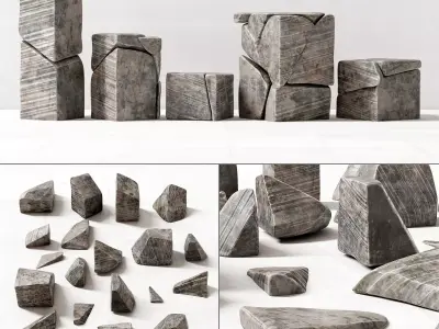 Stone splinters  decor 3D model