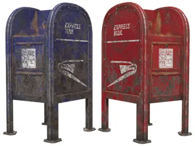 Mail Box 1 Low-poly 3D model