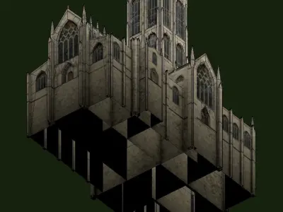 Doncaster Minster Church Low-poly 3D model