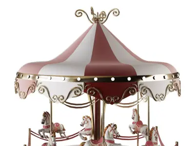 Carousel with horses 3D model