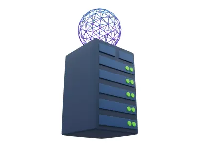 Server Computing Icon v1 002 Low-poly 3D model