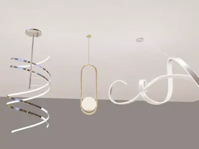 Modern lights Low-poly 3D model