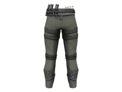 Sci-fi Cyborg Ranger Pants With Ammunition Belt Low-poly 3D model