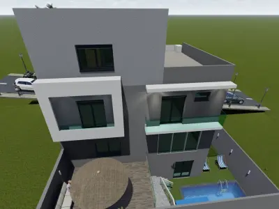 Modern house exterior design  3D model