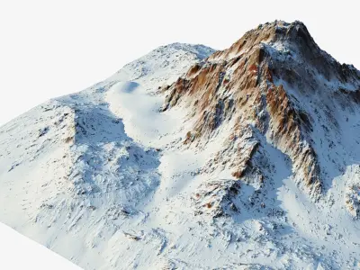 Snow mountain Low-poly 3D model