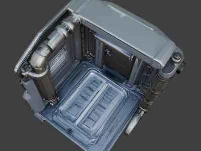 Sci-Fi Corridor Module 3D Model Low-poly 3D model