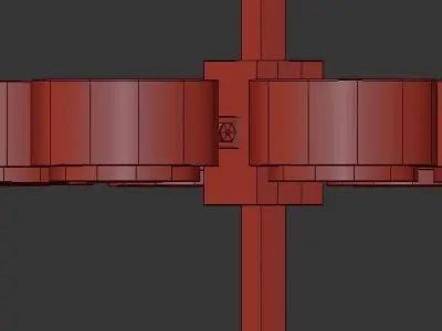 COSMIC modern brass chandelier with six lights 3D model