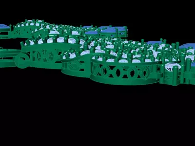 Luxury Double Line Diamond Necklace 3D print model