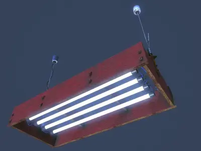 Flood light Low-poly 3D model Top light garages Low-poly 3D model