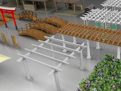 Parks and Gardens  Low-poly 3D model