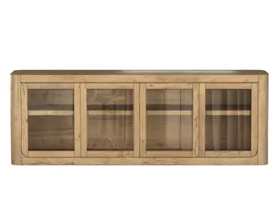 OSLO GLASS 4-DOOR MEDIA CONSOLE 3D model