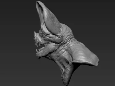 Bat Creature Bust 2 3D model
