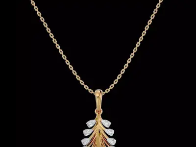 Light Minimalist Diamond Pendant Necklace 3D print model