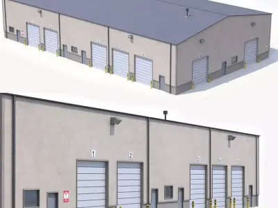 Warehouse Building 5 PBR Low-poly 3D model