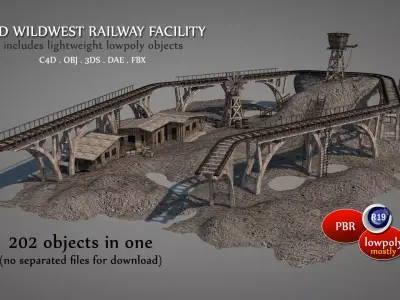 Old Wild West Railway Facility 3D model