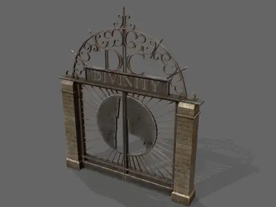 Old Metal Gate Low-poly 3D model