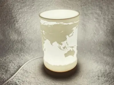Worldmap moodlight 3D print model