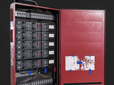 Electric Fuse Box   3 Types Low-poly 3D model