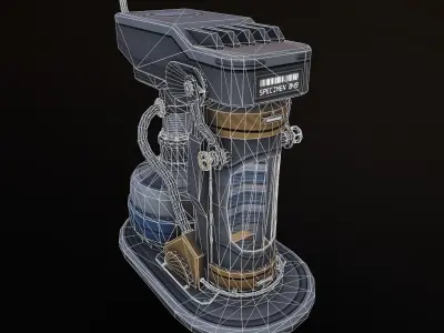 CryoTube device with light Low-poly 3D model