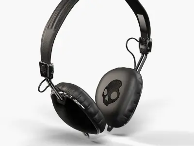 Skullcandy Navigator Black headphones Low-poly 3D model