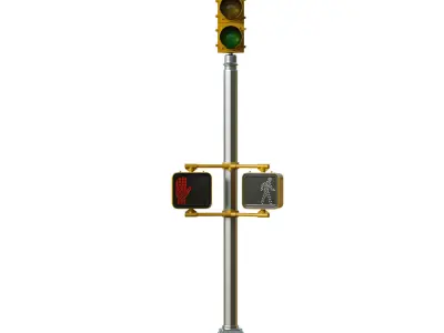 Traffic Light 09 Low-poly 3D model