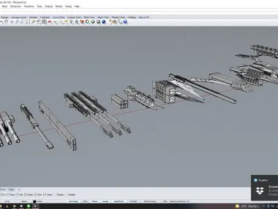 Sci-fi Vehicle Weapons 3D model