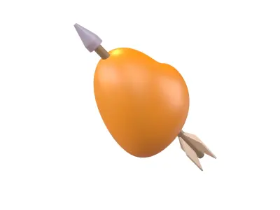 Heart With Arrow v1 007 Low-poly 3D model