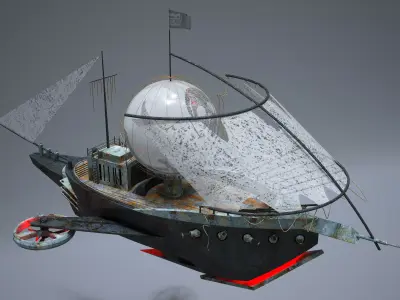 Sci-Fi Pirate Ship  3D model