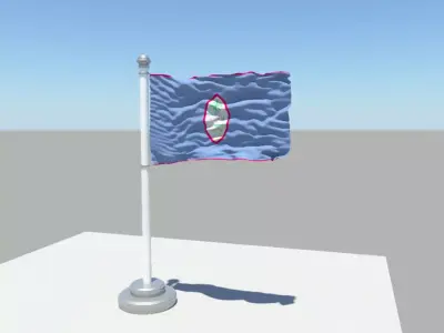 Guam flag 3D model