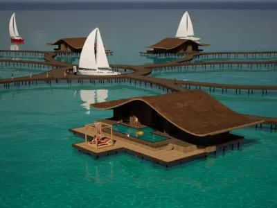 Beach resort designed  3D model
