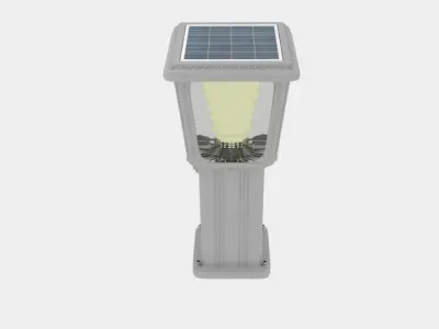 Solar Bollard Garden Light 3D model